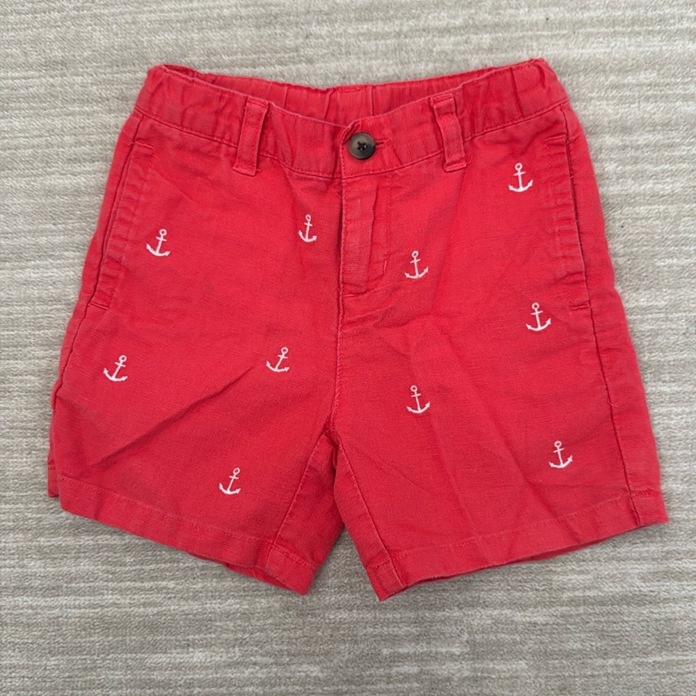 Janie and Jack adjustable Nantucket red anchor shorts, 3T, good condition